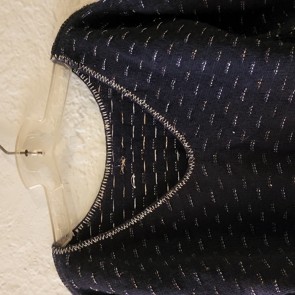 Vintage "Beverly Golderg Style" Acrylic Long Sleeve Metallic/Black Sweater - Picture 2 of 8